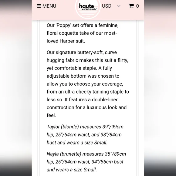 HAUTE swim pink poppies green leaves ribbon bows edging triangle string bikini - Picture 11 of 17